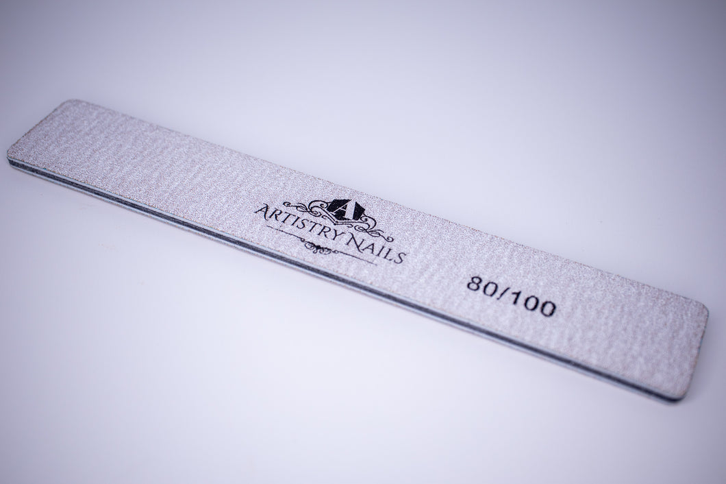 80/100 Grit Square Zebra Nail File